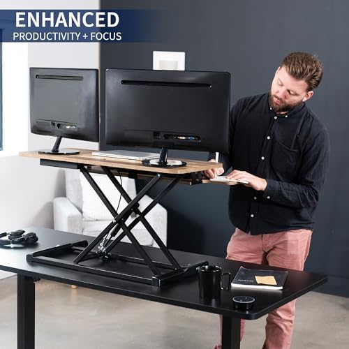 VIVO Reclaimed Wood 36 in Standing Desk Converter, DESK-V036KP