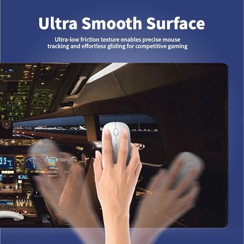 Extra Large Gaming & Office Mouse Pad (31.5" x 11.8") – Airplane Cockpit for Boeing 777 Enthusiast, Premium XXL Desk Mat with Durable Stitched Edges