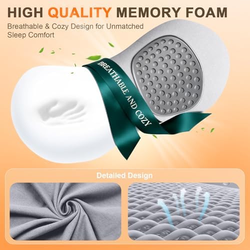 FunBy Lumbar Support Pillow,Triple Fusion Massager for Sciatica LightGray