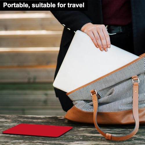 Small Mouse Pad, 6 x 8 Inch Mini Mouse Pad for Keyboard Tray Laptop Wireless Mouse Home Office Travel, Portable & Washable (Red)
