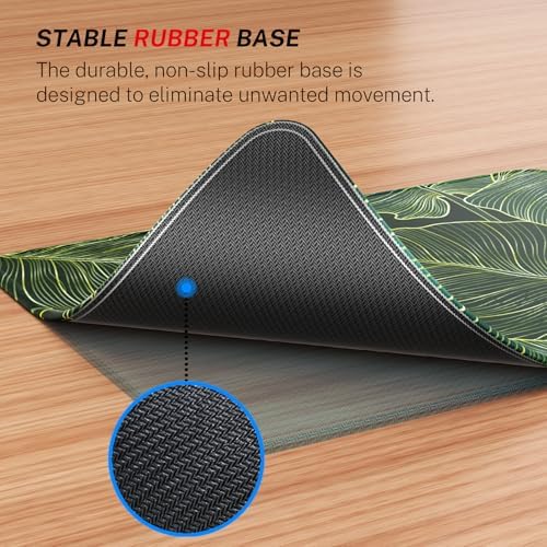 MROCO Essential Office & Gaming Mouse Pad, 8.5 x 11 Inch, Green Leaves