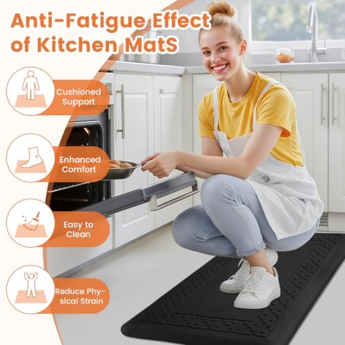 4/5 Inch Thicker Kitchen Mats Anti Fatigue Comfort Mat Standing Desk Rugs