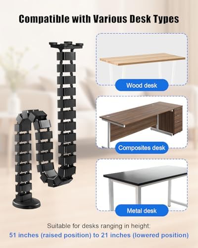 Under Desk Vertebrae Cable Management Spine Fit for Sit Stand Desk