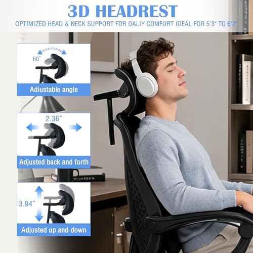 Ergonomic Office Chair with footrest, 90-160° Recline Computer Desk Chair