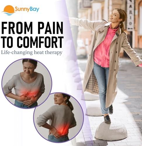 SunnyBay Heat Patches for Menstrual Cramp, 2.75x3.5 inch, 10 Count, 2 Pack