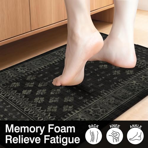 Kitchen Anti-Fatigue Mat, 2PCs, 17.3"x47"+17.3"x29", 0.4" Thick