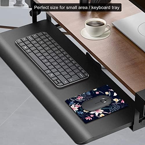 Small Mouse Pad Cute, Mini Mouse Pads for Wireless Mouse and Laptop, Travel Mousepad with Designs - Aesthetic Floral, Portable Mousepads with Non-Slip Rubber Base for Women - 5.5 x 7 in