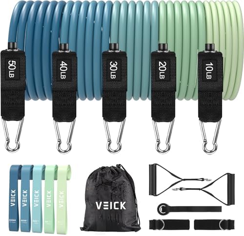 VEICK Resistance Bands with Handles, Exercise Tube Bands Set for Workouts