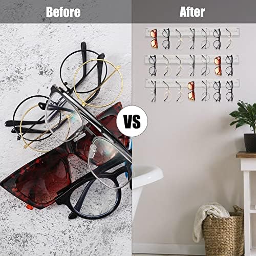 Chunful 5 Pack Acrylic Sunglasses Organizer Storage Sunglasses Holder Organizer Wall