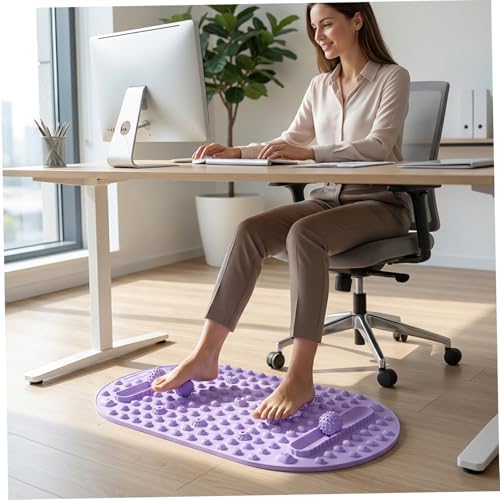 Acupuncture Mat for Foot Reflexology, Silicone Foot Massage Mat with Non-Slip Backing - Thick Acupressure Pad for Standing Desk, Home Gym, Yoga and Stress Release