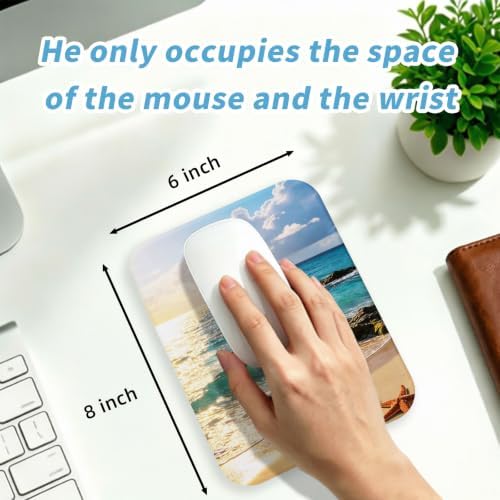 Small Mouse pad, with Edge-Sewn Design, extends Service Life by Twice, occupying the Optimal Size for the Mouse and Wrist Position. (The sea)