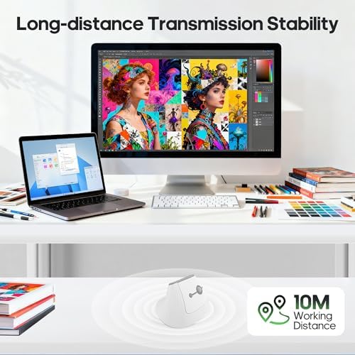 Ergonomic Vertical Mouse, Silent Wireless Bluetooth Mouse