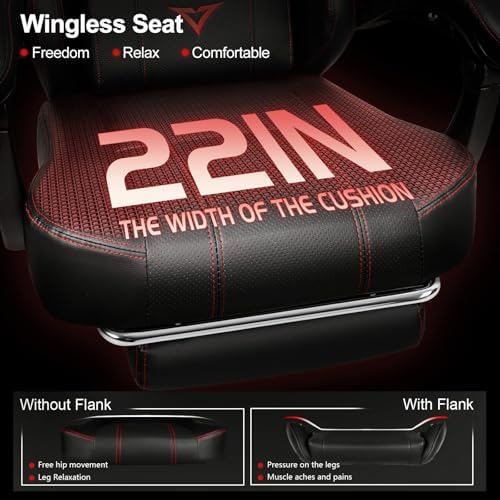 VITESSE Big and Tall Gaming Chair 400lb Weight Capacity with Footrest, Ergonomic Video Game Chair for Adults with Oversized Headrest and Lumbar Pillow, Computer Chair Gaming for Office