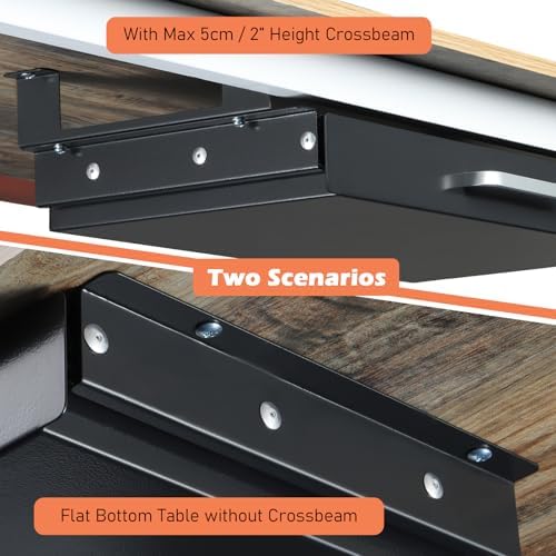 Under Desk Drawer 21" with 4 Divider Trays, Storage Drawer Organizer