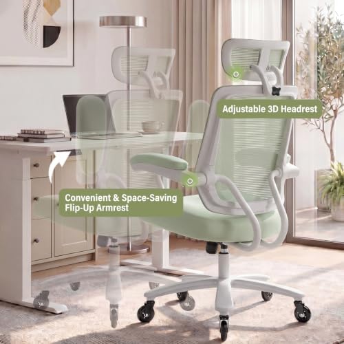 Big and Tall Office Chair with 500 LBS Capacity and Memory Foam Seat, Green