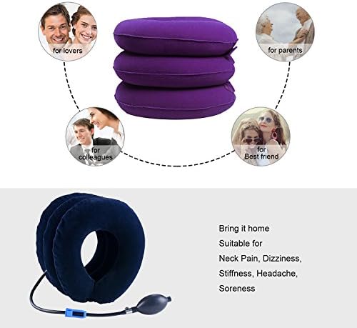 RUNZI Cervical Neck Traction Device Inflatable Neck Stretcher, Easy to Use for Chronic Neck and Shoulder Pain Relief Traction Spine Alignment, Neck Cervical Brace