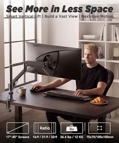 ULTRARM Extra-Tall Heavy-Duty Monitor Arm Mount for 40" Ultrawide Monitors