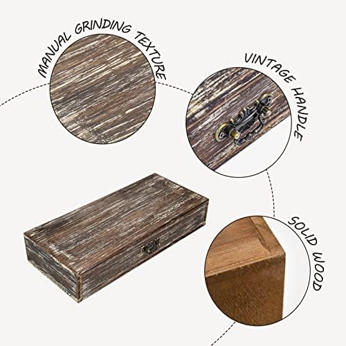 Wooden Drawers Organizer Box Solid Farmhouse Retro Desktop Storage Box