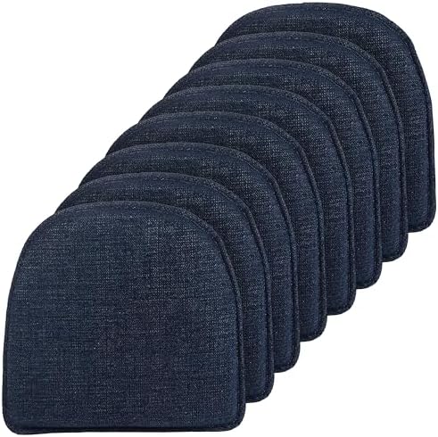 Klear Vu Raindrop The Gripper Non Slip Chair Cushions, Soft & Comfortable Seat Pad, Sitting Pillow for Kitchen, Dining or Office, 8 Count (Pack of 1), Blue
