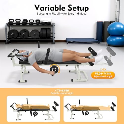 Full Body Fitness Traction Bed Table with Footrest for Home