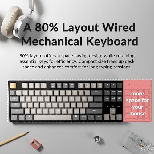 Keychron C1 Pro TKL Custom Wired Mechanical Keyboard, RGB Backlight