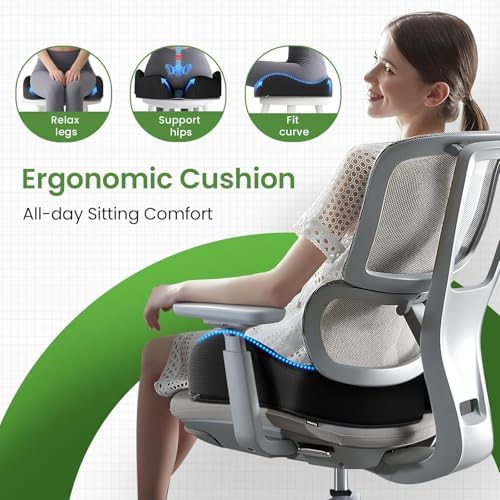 A-Pce Ergonomic Seat Cushion, Non-Slip Seat Cushion for Office Chair, Black