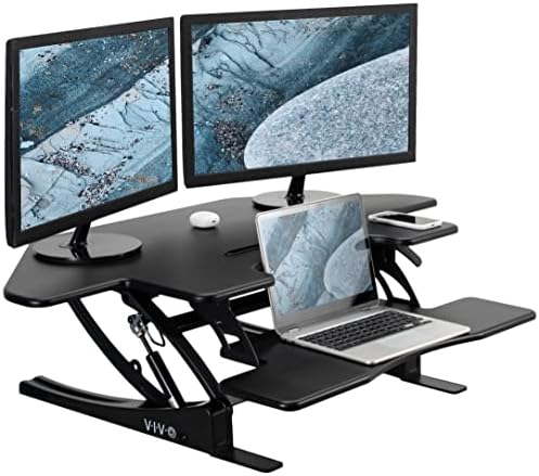 VIVO Black 43 in Corner Desk Converter, DESK-V000VC