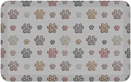 GelPro Designer Cushioned Anti-Fatigue Comfort Floor Mat, Padded Stain-Resistant, Waterproof, Non-Slip Comfort Padded Desk/Office Mat, 20 x 32, PAWZ Greyhound