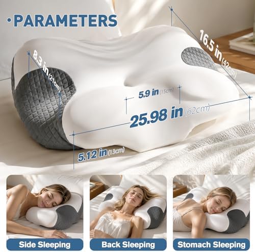 Pillow for Neck Pain Relief, Ergonomic Pillow for Neck Pain