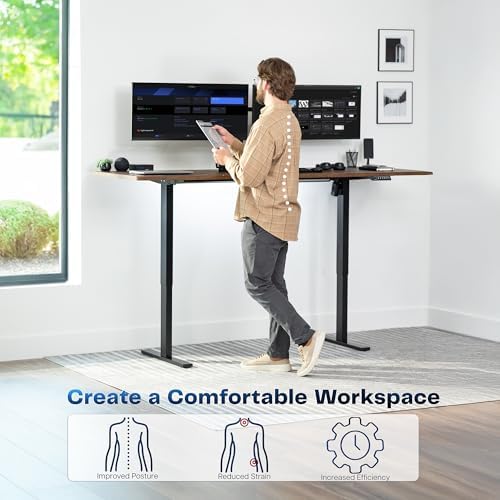 VIVO Rustic Vintage Brown 83 x 30 in Standing Desk, DESK-KIT-1B8N