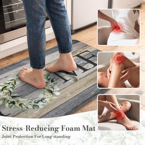 KIMODE Kitchen Mats 2PCS Cushioned Anti Fatigue Kitchen Mats for Floor