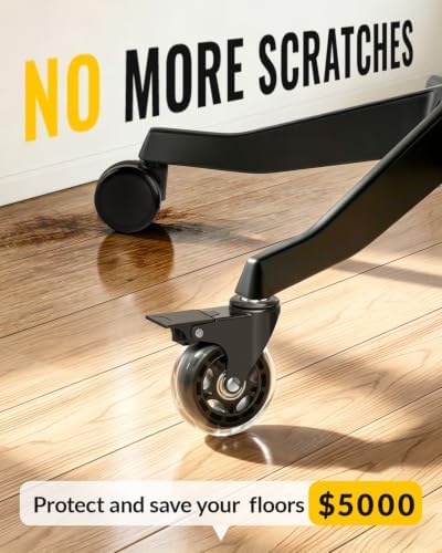 HOLKIE Office Chair Wheels Roller Blade Casters with Brake