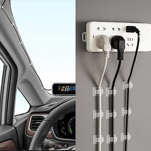 XHF 120PCS 5/8” Clear Adhesive Cable Wire Wall Light Clips, Cord Holder
