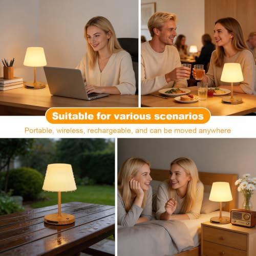 Portable Waterproof Shower Lamp,Cordless Rechargeable Table Lamp