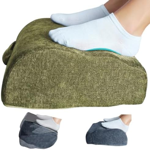 Foot Rest Under Desk for Office, Ergonomic Footrest, Adjustable 2 Height Levels, Rocking Foot Stool Under Desk, Comfortable Foam Desk Foot Rest for Home Office, Gaming and Work (Green)