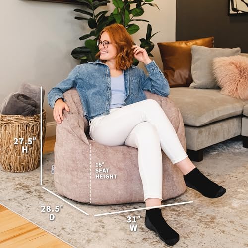 Big Joe Milano w/Vibe Vibrating Massage Bean Bag Chair, Lunar Gray Hyde, Faux Suede Polyester Blend, 2.5 feet