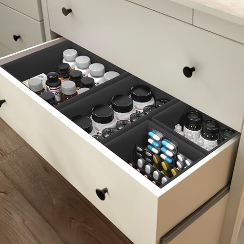 Simple Houseware Underwear Drawer Organizer, Set of 6, Dark Gray