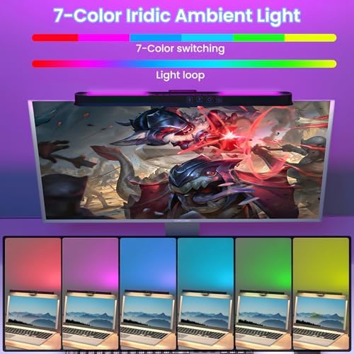 HomeBeyond Monitor Light Bar, USB LED Task Lamp for Flat Screens, Eye-Care Dimmable Desk Lamp with Touch Control, No Glare Reading Light for Home Office