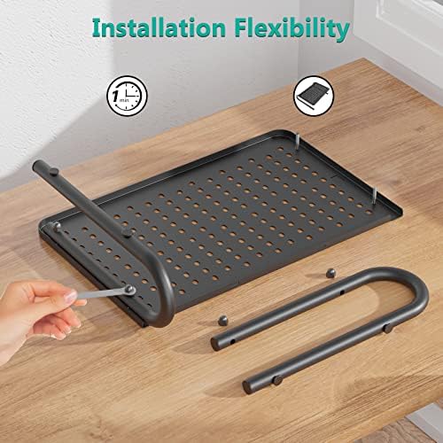 WALI Monitor Stand Riser, Laptop Riser for Desk, Computer Monitor Stand for Desktop, Desk Organizer for Monitor and Printer, Home, Office, School Application(STT001), 1 Pack, Black