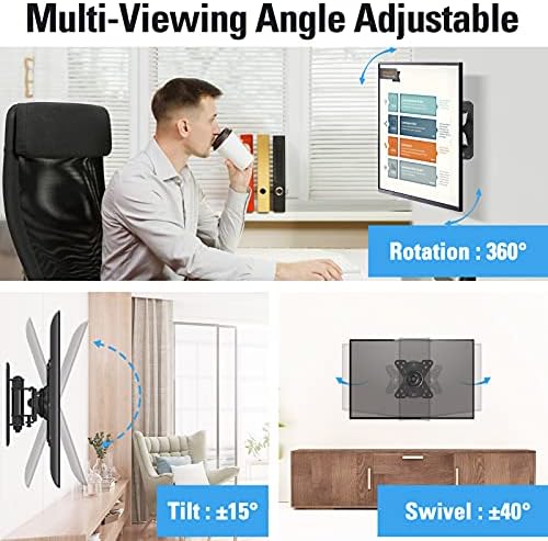 Mounting Dream TV Mount for Most 10-26 inch TVs and Monitors, Monitor Wall Mount with Swivel Tilt Rotation, TV Bracket up to VESA 100x100mm and 33LBS.
