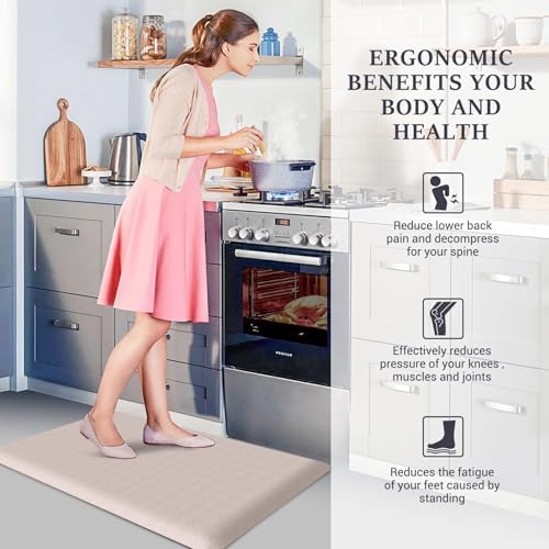 HappyTrends Kitchen Floor Mat - 4/5 Inch Thick Anti-Fatigue Kitchen Rug