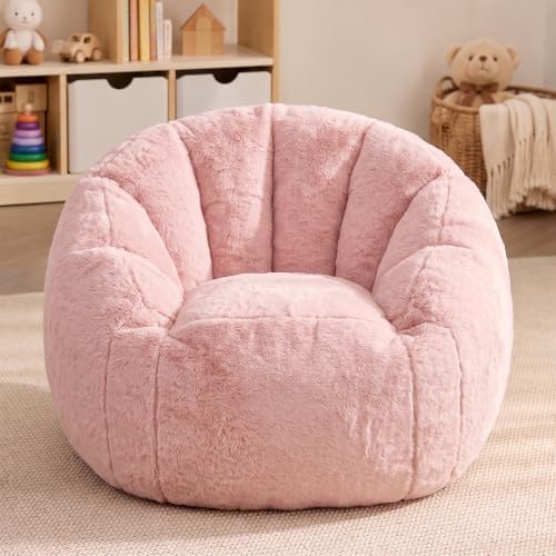 HUGHEAVEN Kids Bean Bag Chair, Small Memory Foam Sofa, Ages 3+