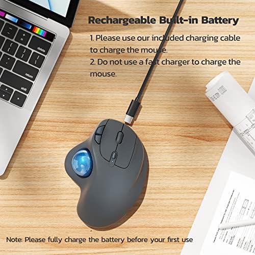 Nulea M501 Wireless Trackball Mouse Ergonomic Thumb Control, 4 DPI Levels