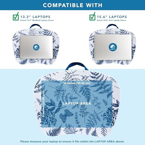 LAPGEAR MyStyle Lap Desk – Blue Garden, Fits 15.6” Laptops