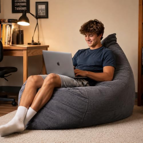 HUGHEAVEN 3 in 1 Convertible Bean Bag Chair & Floor Couch for Teens