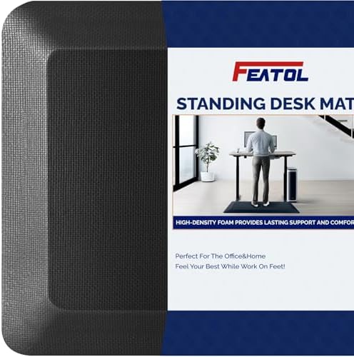 FEATOL Anti Fatigue Mat for Standing Desk & Kitchen Floor, 9/10 Extra Thick