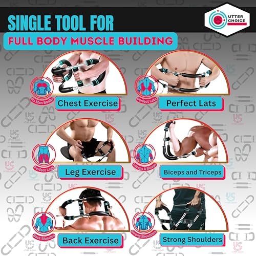 Gorilla Bar Twister Arm Trainer for Men, Adjustable Resistance Chest Exerciser, Portable Arm & Chest Workout Equipment with Anti-Slip Handles and Carry Bag