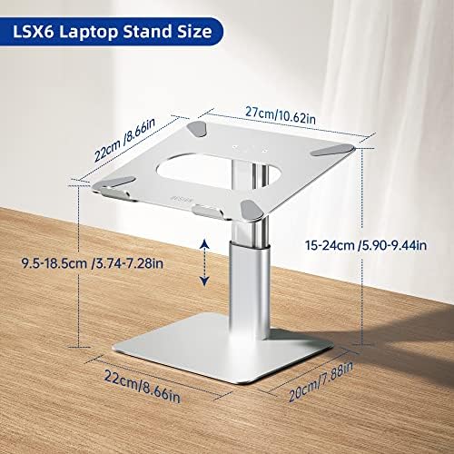BESIGN LSX6N Laptop Stand, Ergonomic Adjustable Notebook Riser, Computer Holder, Laptop Mount Compatible with 10-15.6" Laptops, Silver