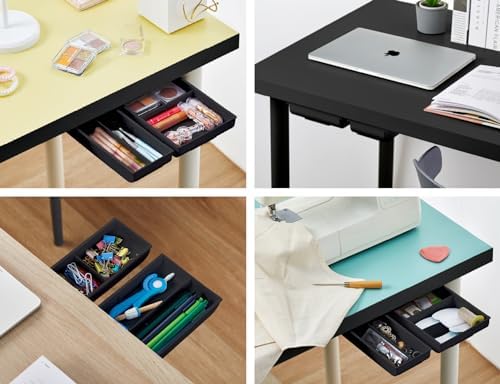 Bostitch Konnect Under Desk Drawer,Self-Adhesive Slide Out Storage Organizer with 4 Customizable Dividers,2 Count (Pack of 6)