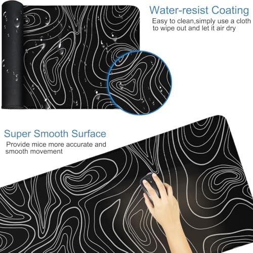 Extra Large Gaming Mouse Pad, Waterproof Mousepad with Stitched Edges